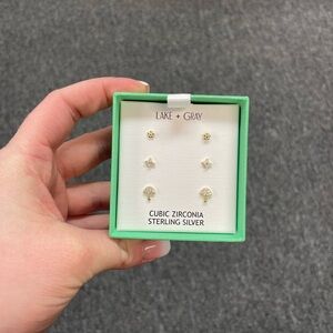 Dainty Gold Toned Sterling Silver Mushroom Earring Set